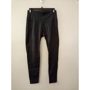 Women's Dark Grey Leggings Athletic Wear w/Pockets Sz M - 20% Spandex